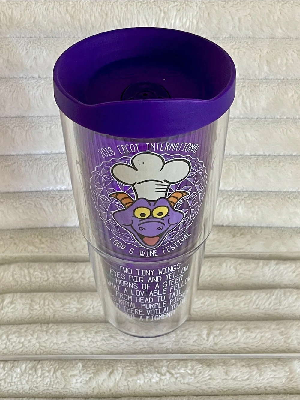 Disney 2018 Epcot International Food & Wine Festival Figment Tervis Travel Tumbl